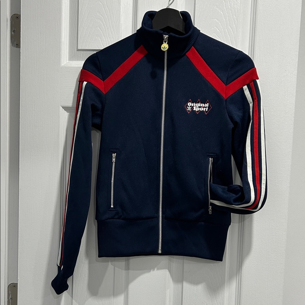 ADIDAS RARE Vintage Navy and Red Varsity Jacket